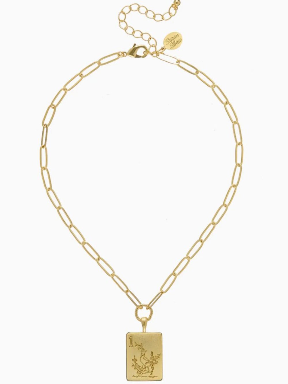 Lucky! Susan Shaw Mahjong Bird Paperclip Necklace — NWT